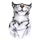 Maxbell Neck Gaiter Cat Design Summer Face Mask with Ear Loops for Skiing Daily Wear black white