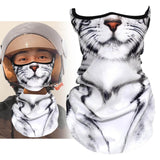 Maxbell Neck Gaiter Cat Design Summer Face Mask with Ear Loops for Skiing Daily Wear black white