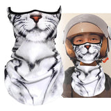 Maxbell Neck Gaiter Cat Design Summer Face Mask with Ear Loops for Skiing Daily Wear black white