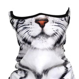 Maxbell Neck Gaiter Cat Design Summer Face Mask with Ear Loops for Skiing Daily Wear black white