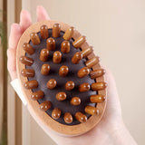 Maxbell Wooden Massager Back Muscle Portable Guasha Scraping Brush for Arm Waist Leg 11x7.5cm Brown