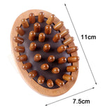 Maxbell Wooden Massager Back Muscle Portable Guasha Scraping Brush for Arm Waist Leg 11x7.5cm Brown