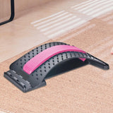 Maxbell Back Massaging Stretcher Equipment Waist Muscle Relief Lumbar Support Device pink