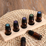 Maxbell Essential Oil Bottles Wooden Storage Display Stand 5 Slot for Anniversaries