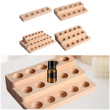 Maxbell Essential Oil Bottles Wooden Storage Display Stand 5 Slot for Anniversaries