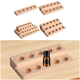 Maxbell Essential Oil Bottles Wooden Storage Display Stand 5 Slot for Anniversaries