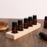 Maxbell Essential Oil Bottles Wooden Storage Display Stand 5 Slot for Anniversaries