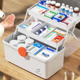 Maxbell Family Medical Aid Box Portable Box Storage for Camping Family Use Home white M