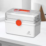 Maxbell Family Medical Aid Box Portable Box Storage for Camping Family Use Home white M