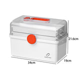 Maxbell Family Medical Aid Box Portable Box Storage for Camping Family Use Home white L
