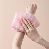 Maxbell Exfoliating Washcloth Towel Sturdy Japanse Long Body Scrub for Men and Women Pink