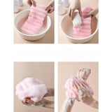 Maxbell Exfoliating Washcloth Towel Sturdy Japanse Long Body Scrub for Men and Women Pink
