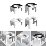 Maxbell Toilet Stool Portable Non Slip Compact Squat Potty for Potty Toilet Bathroom 18.5cm white balck