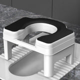 Maxbell Toilet Stool Portable Non Slip Compact Squat Potty for Potty Toilet Bathroom 18.5cm white balck