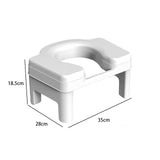 Maxbell Toilet Stool Portable Non Slip Compact Squat Potty for Potty Toilet Bathroom 18.5cm white