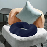 Maxbell Donut Sitting Pillow Breathable Office Chair Cushion for Car Airplane Office Dark Blue