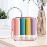 Maxbell 4 Pieces Silicone Travel Bottles Set 90ml with Toiletry Storage Bag for Oils A