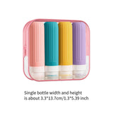 Maxbell 4 Pieces Silicone Travel Bottles Set 90ml with Toiletry Storage Bag for Oils A