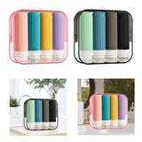 Maxbell 4 Pieces Silicone Travel Bottles Set 90ml with Toiletry Storage Bag for Oils A