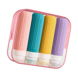 Maxbell 4 Pieces Silicone Travel Bottles Set 90ml with Toiletry Storage Bag for Oils A