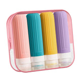 Maxbell 4 Pieces Silicone Travel Bottles Set 90ml with Toiletry Storage Bag for Oils A