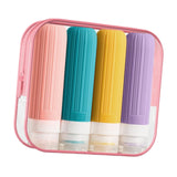 Maxbell 4 Pieces Silicone Travel Bottles Set 90ml with Toiletry Storage Bag for Oils A