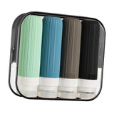Maxbell 4 Pieces Silicone Travel Bottles Set 90ml with Toiletry Storage Bag for Oils B