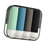 Maxbell 4 Pieces Silicone Travel Bottles Set 90ml with Toiletry Storage Bag for Oils B