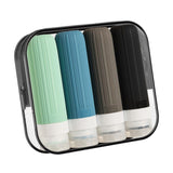 Maxbell 4 Pieces Silicone Travel Bottles Set 90ml with Toiletry Storage Bag for Oils B