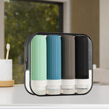 Maxbell 4 Pieces Silicone Travel Bottles Set 90ml with Toiletry Storage Bag for Oils B