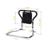 Maxbell Elderly Adults Bed Rails with Double Handles Double Folding Bedside Handrail
