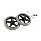 Maxbell 2x Replacement Wheelchair Wheels PVC Premium for Walkers Electric Wheelchair 6inch