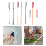 Maxbell Toe Cleaning Brush Lotion Applicator for Foot Cleaning Bath Brush Foot Brush Gray Set