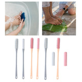 Maxbell Toe Cleaning Brush Lotion Applicator for Foot Cleaning Bath Brush Foot Brush Gray Set