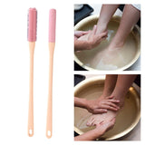 Maxbell Toe Cleaning Brush Lotion Applicator for Foot Cleaning Bath Brush Foot Brush Pink Set