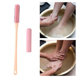 Maxbell Toe Cleaning Brush Lotion Applicator for Foot Cleaning Bath Brush Foot Brush Pink With Head