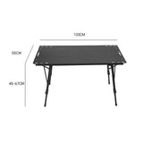 Maxbell Folding Table Furniture Stable Aluminum Alloy Patio Desk for Yard Garden BBQ Black