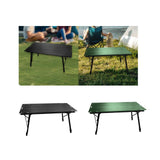 Maxbell Folding Table Furniture Stable Aluminum Alloy Patio Desk for Yard Garden BBQ Black