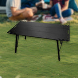 Maxbell Folding Table Furniture Stable Aluminum Alloy Patio Desk for Yard Garden BBQ Black