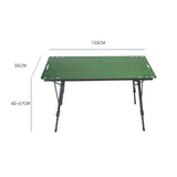 Maxbell Folding Table Furniture Stable Aluminum Alloy Patio Desk for Yard Garden BBQ Green