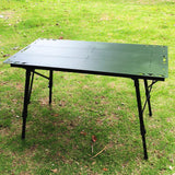 Maxbell Folding Table Furniture Stable Aluminum Alloy Patio Desk for Yard Garden BBQ Green