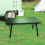 Maxbell Folding Table Furniture Stable Aluminum Alloy Patio Desk for Yard Garden BBQ Green