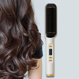 Maxbell Hair Straightener Comb 2 in 1 Heated Hair Straightener Comb for Gifts Beauty white