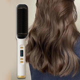 Maxbell Hair Straightener Comb 2 in 1 Heated Hair Straightener Comb for Gifts Beauty white