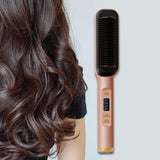 Maxbell Hair Straightener Comb 2 in 1 Heated Hair Straightener Comb for Gifts Beauty pink