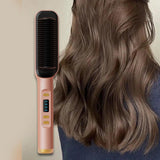 Maxbell Hair Straightener Comb 2 in 1 Heated Hair Straightener Comb for Gifts Beauty pink