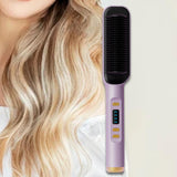 Maxbell Hair Straightener Comb 2 in 1 Heated Hair Straightener Comb for Gifts Beauty violet