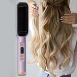 Maxbell Hair Straightener Comb 2 in 1 Heated Hair Straightener Comb for Gifts Beauty violet
