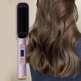 Maxbell Hair Straightener Comb 2 in 1 Heated Hair Straightener Comb for Gifts Beauty violet