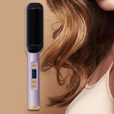 Maxbell Hair Straightener Comb 2 in 1 Heated Hair Straightener Comb for Gifts Beauty violet